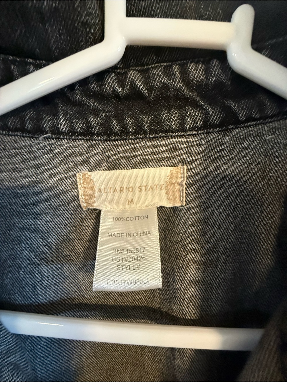 Altar'd State Washed Black Denim Jean Shorts Romper Size M - Picture 8 of 9